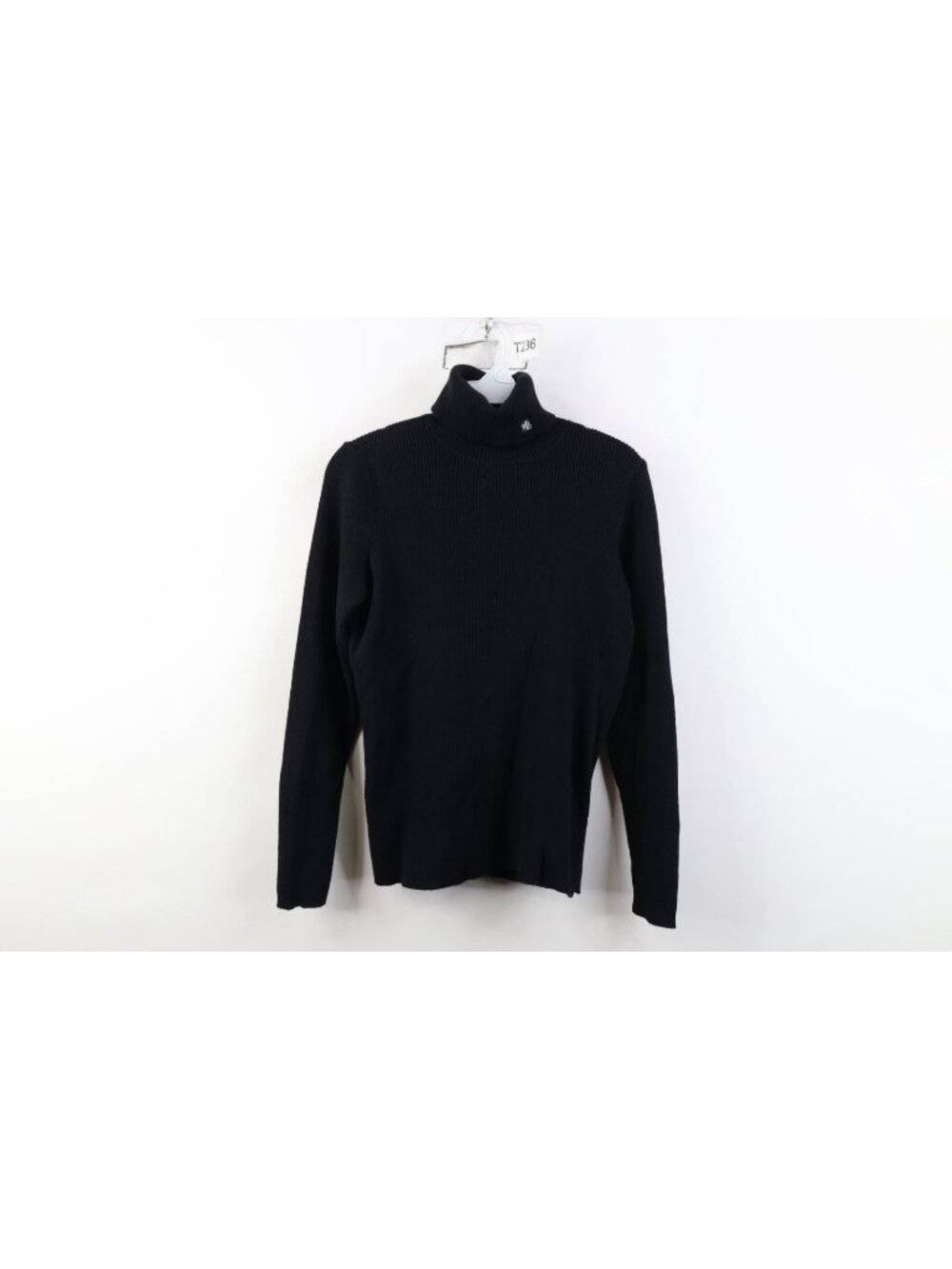 Vintage 90s Ralph Lauren Womens Size Small Ribbed Knit Turtleneck Sweater Black